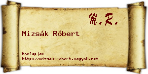 Mizsák Róbert névjegykártya