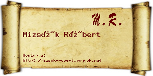 Mizsák Róbert névjegykártya